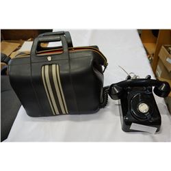 VINTAGE TELEPHONE AND BAG