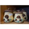 Image 1 : VINTAGE 4 PIECE MUSHROOM CANISTER SET