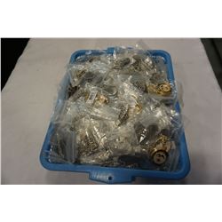 TRAY OF DOG TAGS MANCHURIAN CANDIDATE AND FIRST NATIONS KEYCHAIN PENDANTS