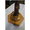 Image 2 : WOOD AND BRASS TABLE LAMP