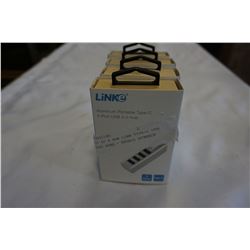 LOT OF 4 NEW LINK TYPE-C USB PORT HUBS - RETAIL $29EACH