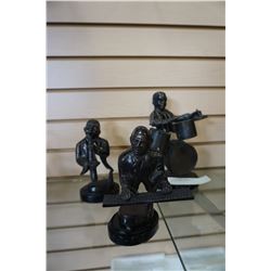 3 METAL JAZZ FIGURES
