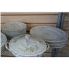 Image 2 : SET OF VINTAGE AUSTRIAN CHINA - 10 DINNER PLATES, AND 10 SALAD PLATES, AND 3 SERVING DISHES
