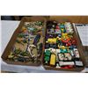 Image 1 : 2 TRAYS OF TOY CARS, PLANES, HELICOPTERS ETC. TONKA, LESNEY, HOTWHEELS, DIE CAST