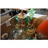 Image 2 : BRASS VASES OIL LAMP AND FIGURE