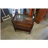 Image 2 : GLASS TOP 1 DRAWER CHAIR SIDE TABLE