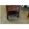 Image 4 : GLASS TOP 1 DRAWER CHAIR SIDE TABLE