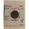 Image 1 : ERROR 1941 France 50 Centimes PLUGGED 4 in Date Uncirculated KM 894.1