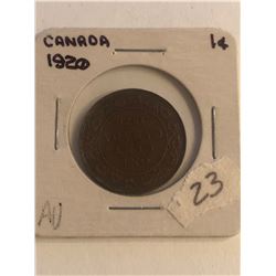 Early 1920 Canada Large Cent AU High Grade