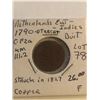 Image 1 : Rare Very Early 1790 East Indies Netherlands DUIT Struck in 1827 in Fine Grade