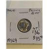 Image 1 : 1945 P Rare MS67 High Grade Silver Mercury Dime