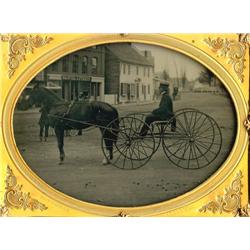 Ambrotype   SULKY IN A VILLAGE STREET.