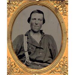 Ambrotype   WORKMAN WITH ONE SUSPENDER.