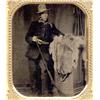 Image 1 : Tintype   HUNTER WITH HIS WOLF PELT.