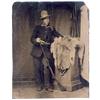 Image 2 : Tintype   HUNTER WITH HIS WOLF PELT.