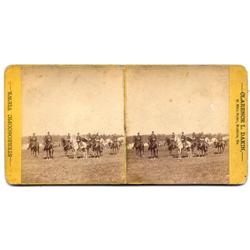 Stereoview   MILITIA ENCAMPMENT, BANGOR ME.