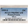 Image 3 : 1999-S SILVER PENNSYLVANIA QUARTER PCGS PR69 DCAM