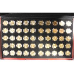 SET OF ALL 50 STATE QUARTERS GOLD PLATED IN