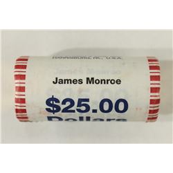$25 ROLL OF 2008 JAMES MONROE DOLLARS BU
