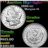 Image 1 : ***Auction Highlight*** 1891-cc . . Morgan Dollar $1 Graded Select Unc By USCG (fc)