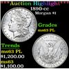 Image 1 : ***Auction Highlight*** 1890-cc . . Morgan Dollar $1 Graded Select Unc PL By USCG (fc)