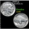 Image 1 : 1937-p . . Buffalo Nickel 5c Grades Choice AU/BU Slider