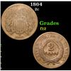 Image 1 : 1864 . . Two Cent Piece 2c Grades f, fine