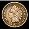 Image 2 : 1863 . . Indian Cent 1c Grades vf+