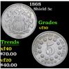 Image 1 : 1868 . . Shield Nickel 5c Grades vf++