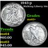 Image 1 : 1943-p . . Walking Liberty Half Dollar 50c Grades Select+ Unc