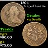 Image 1 : 1804 . . Draped Bust Half Cent 1/2c Grades vg details