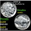 Image 1 : 1937-p . . Buffalo Nickel 5c Grades GEM+ Unc