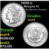 Image 1 : 1899-o Mint Mark Heavy tilted Right . Morgan Dollar $1 Grades Choice Unc
