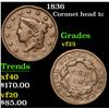 Image 1 : 1836 . . Coronet Head Large Cent 1c Grades vf+