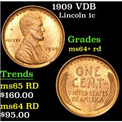 1909 VDB . . Lincoln Cent 1c Grades Choice+ Unc RD