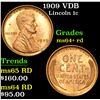 Image 1 : 1909 VDB . . Lincoln Cent 1c Grades Choice+ Unc RD