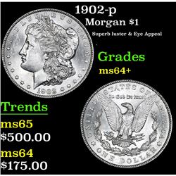 1902-p Superb luster & Eye Appeal . Morgan Dollar $1 Grades Choice+ Unc