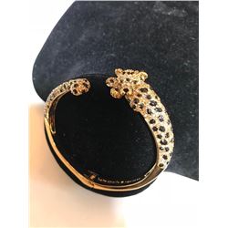 Designer Kate Spade Enamel Gold Plate Little Cheetah Cuff Bracelet