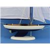 Image 2 : Wooden Bermuda Sloop Dark Blue - White Sails Model Sailboat Decoration 17"