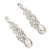 Image 2 : Rhodium Plated Clear Crystal Rhinestone Wedding Drop Dangle Earrings