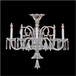 Crystal & Nickel Five Light Bell Chandelier