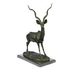 Kudu Antelope Gazelle or Impala Bronze Sculpture 14" x 10.5"