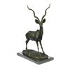 Image 1 : Kudu Antelope Gazelle or Impala Bronze Sculpture 14" x 10.5"