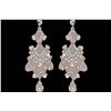 Image 1 : Rose Gold Plated Clear Czech Crystal Chandelier Drop Earrings