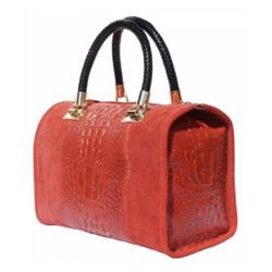 EMMA Boston-Style bag Alligator Patterned Calf Leather