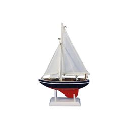 Wooden American Sailer Model Sailboat Decoration 9"