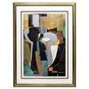 Image 1 : Vander Zee Modern Framed Abstract "Silver Columns"