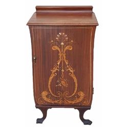 19thc Marquetry Inlaid Music Cabinet