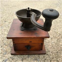 Antique Cast Iron Wooden Coffee Grinder Mill