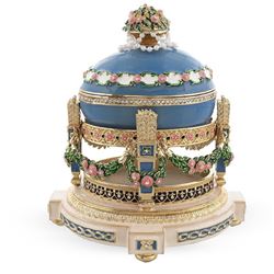 1907 Love Trophies Egg (Cradle with Garlands) Royal Russian Egg 5.8 Inches